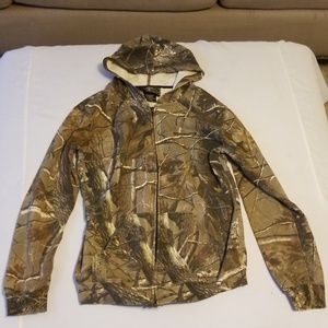 Youth lightweight camo zip up hoodie